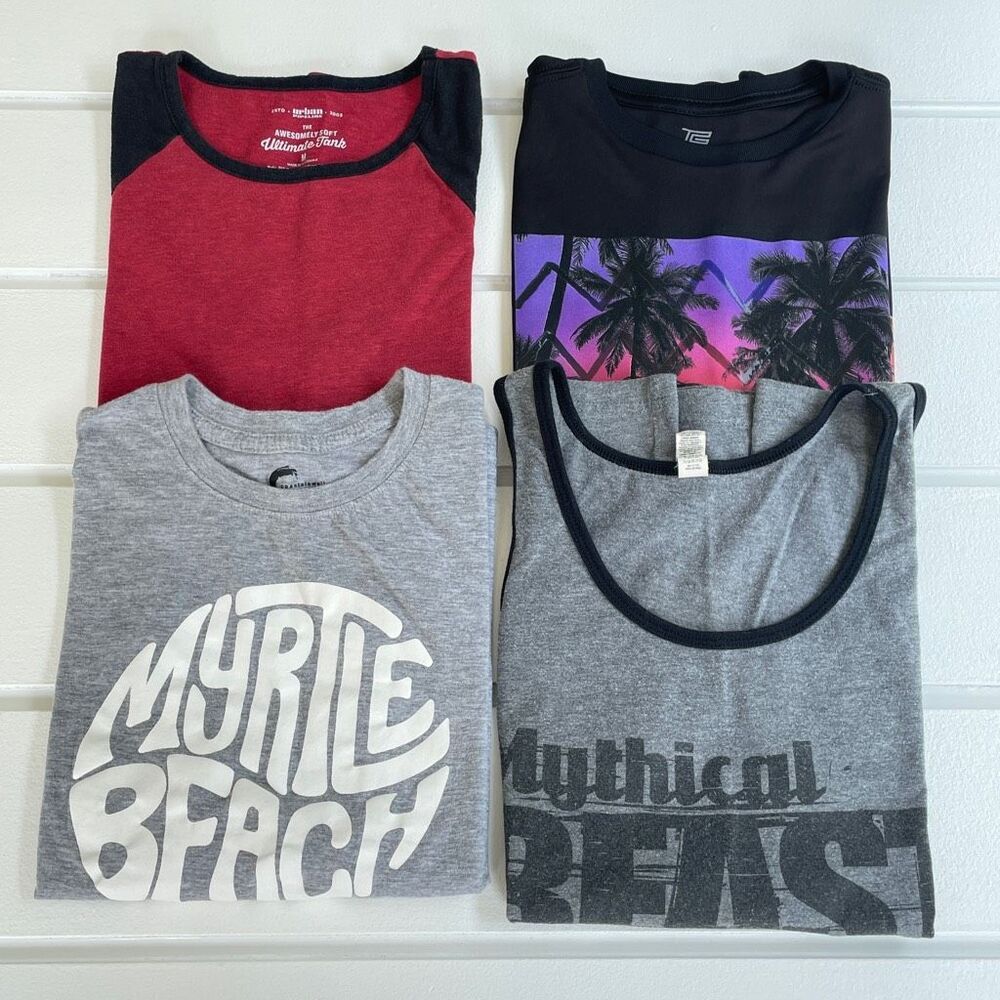 Mixed Brands Boy's Multicolor Muscle Tank Tops Bundle Of 4 Multi Size Medium